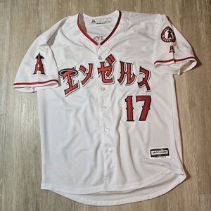 Shohei Ohtani LA Angels Kanji Jersey Majestic Cool Base Stitched White Men's M